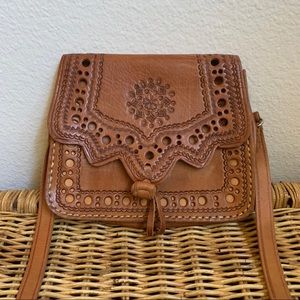 Vintage Handmade Leather Cross-Body Purse